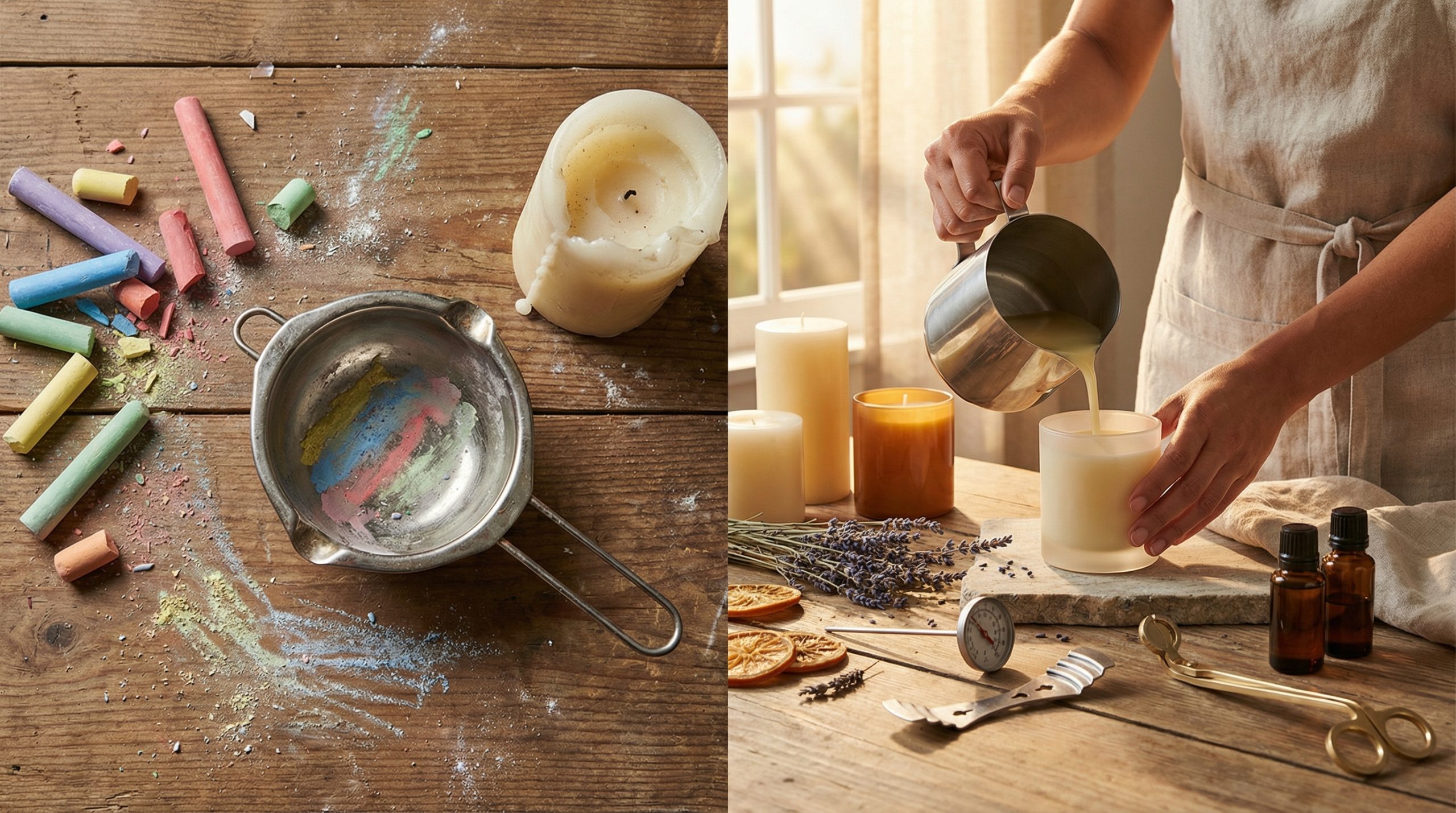 Nunca use giz escolar para tingir suas Velas e Aromas