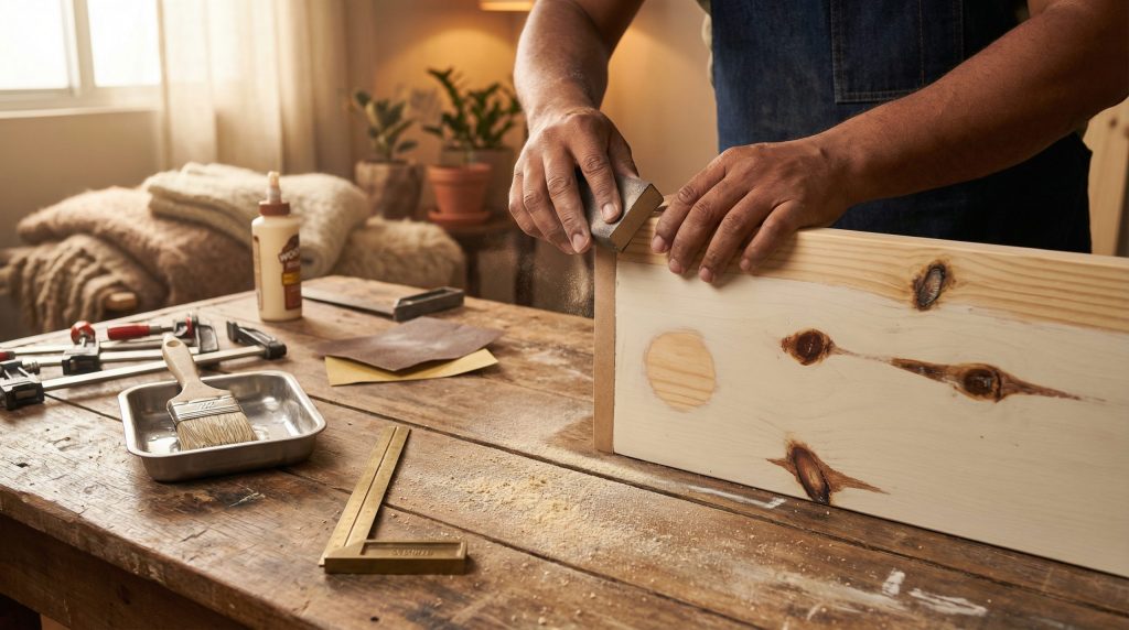 Nós de pinus mancham a pintura em Madeira e Montagem?