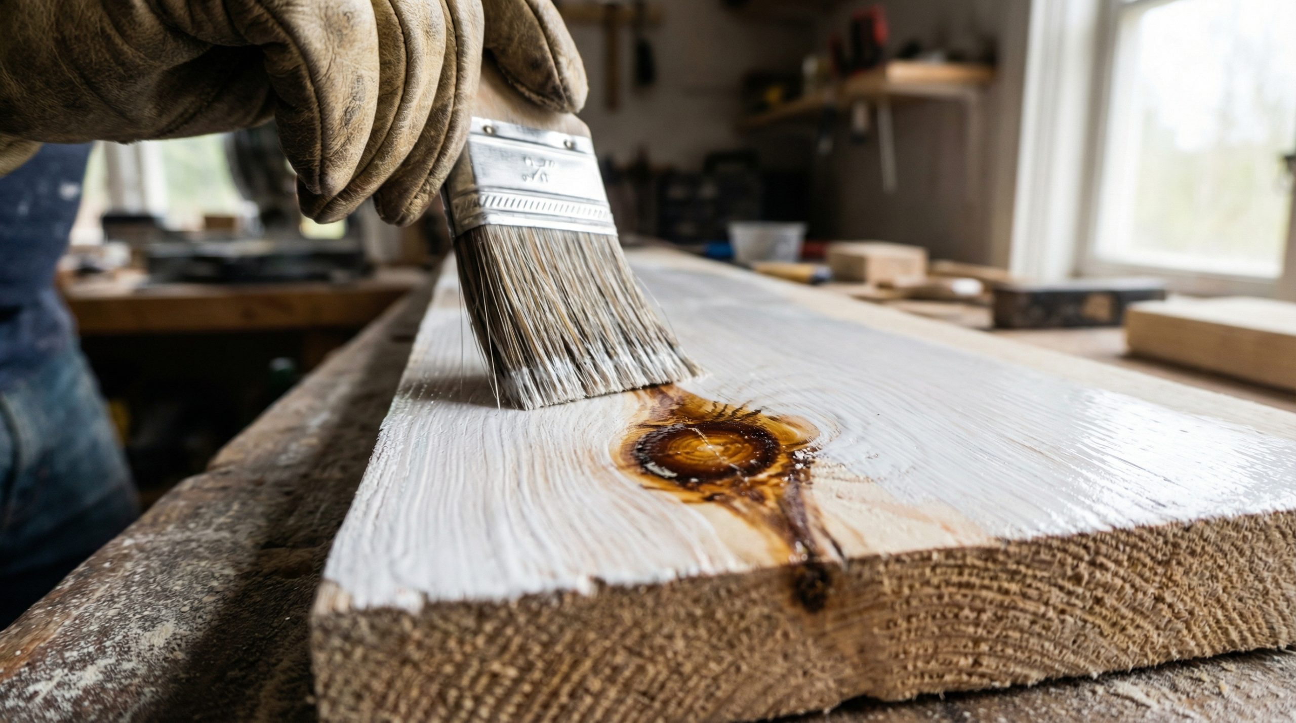 Nós de pinus mancham a pintura em Madeira e Montagem? - 2