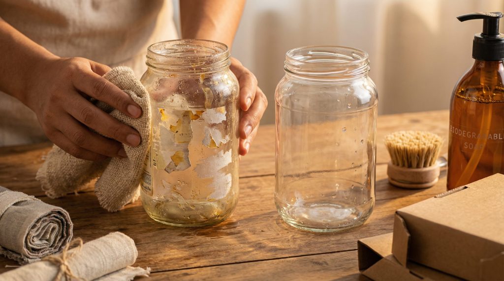 Potes engordurados rejeitam cola no Reaproveitar e Criar (limpe)