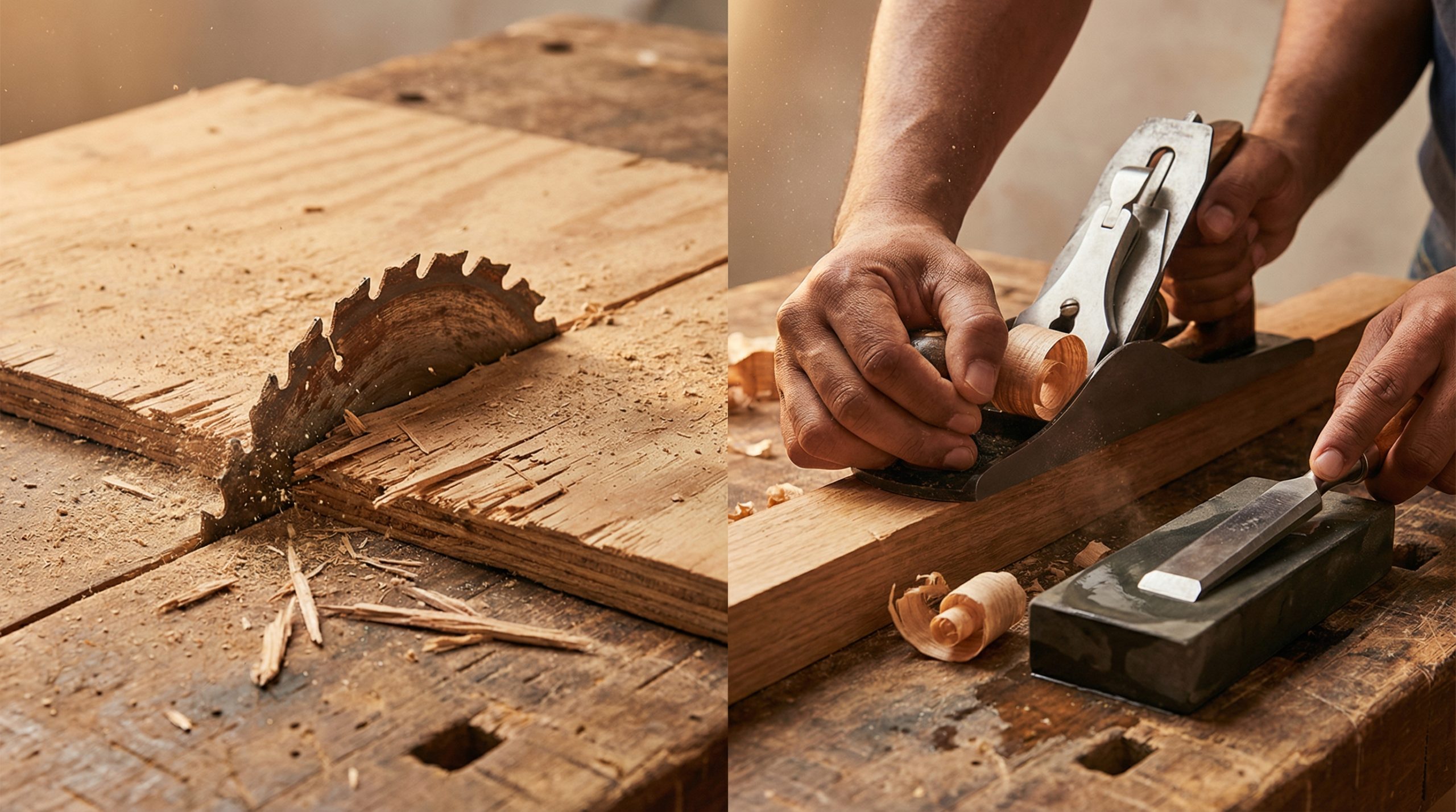 Lâminas cegas rasgam a Madeira e Montagem (afie já)