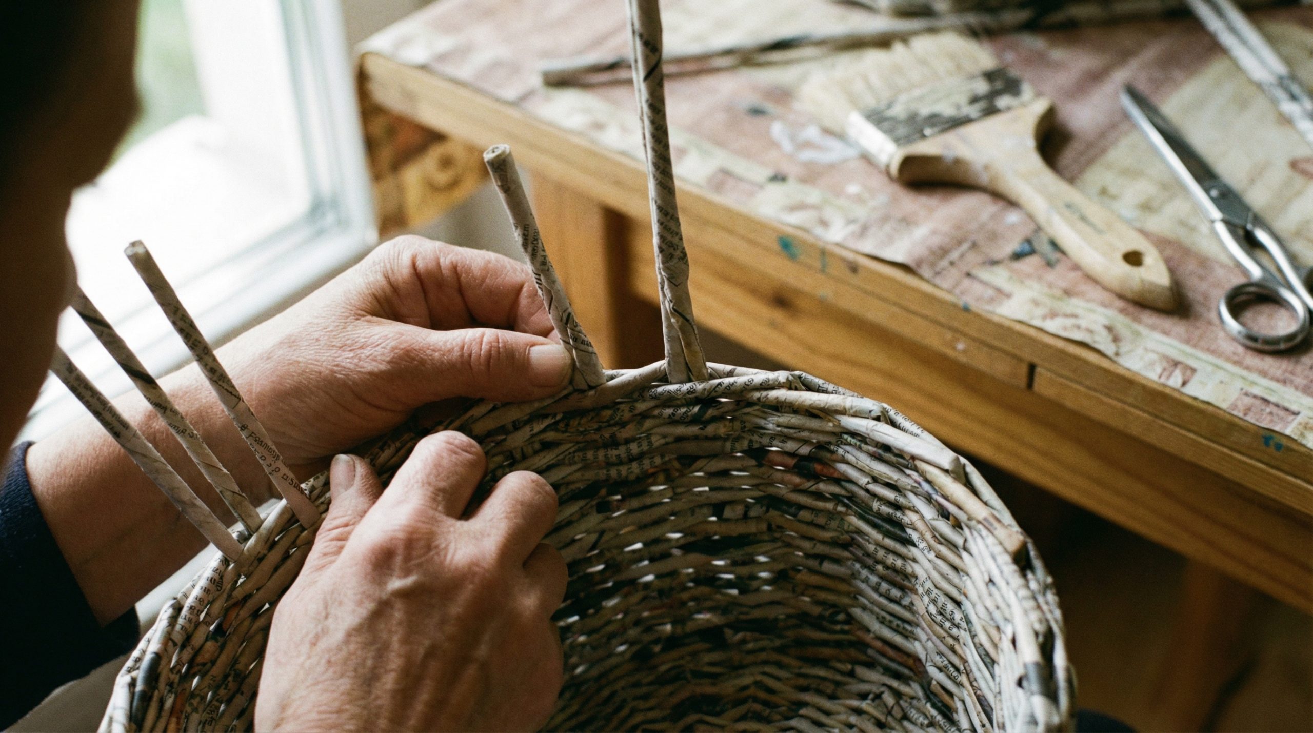Trançado de jornal substitui vime no Reaproveitar e Criar - 2