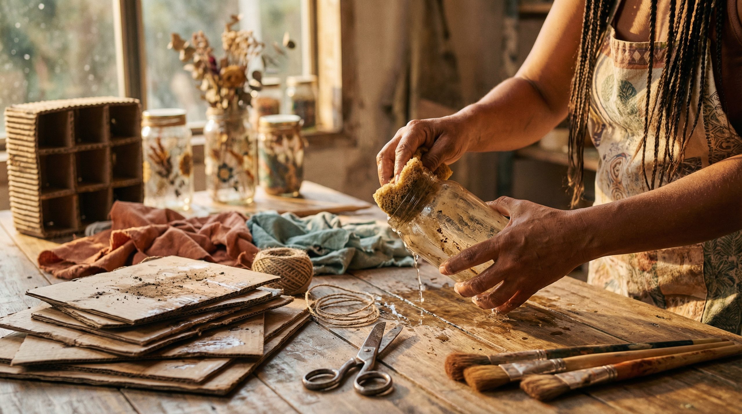 Embalagens sujas — nada fixa no Reaproveitar e Criar