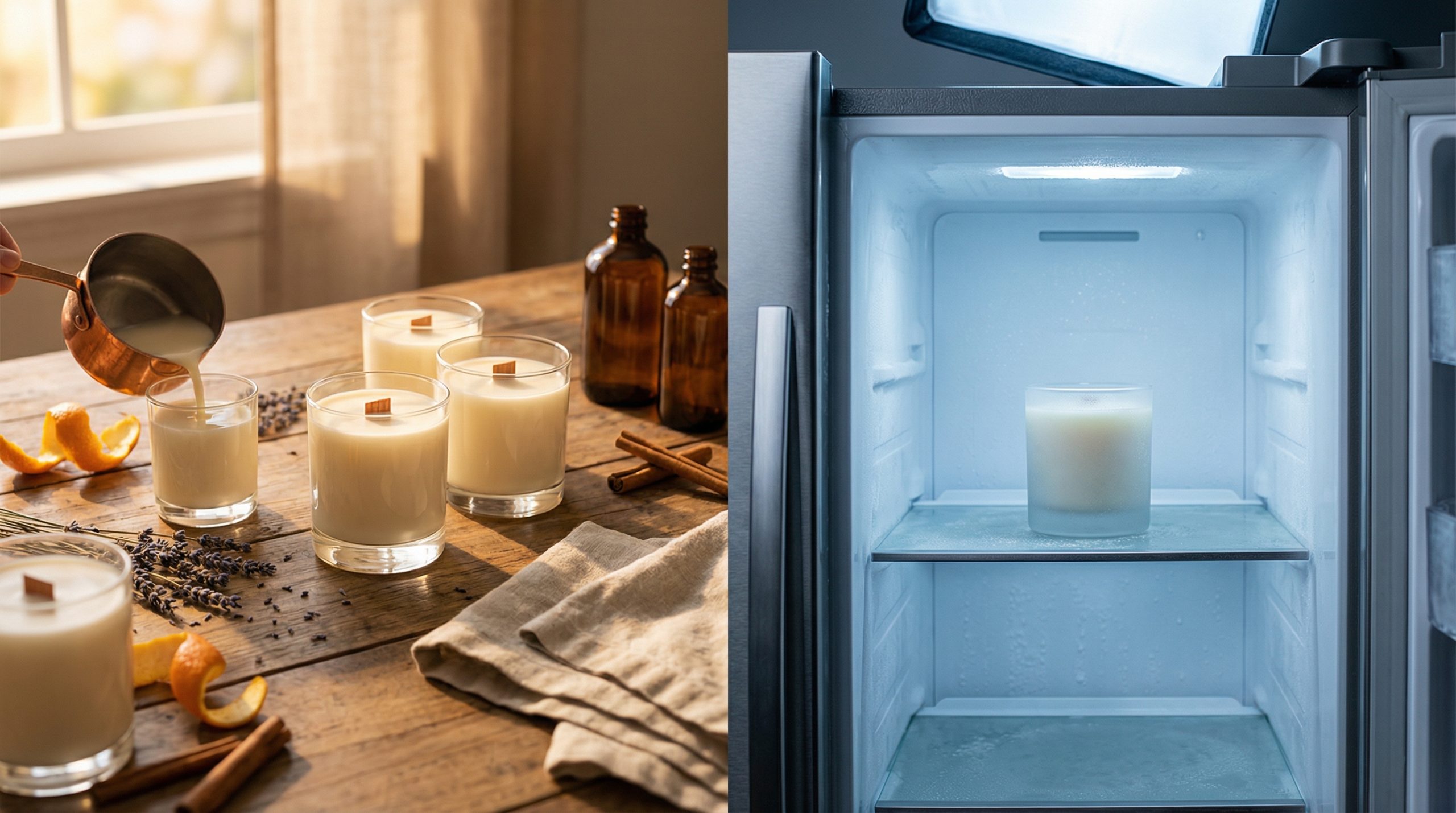 Nunca force o resfriamento das Velas e Aromas na geladeira