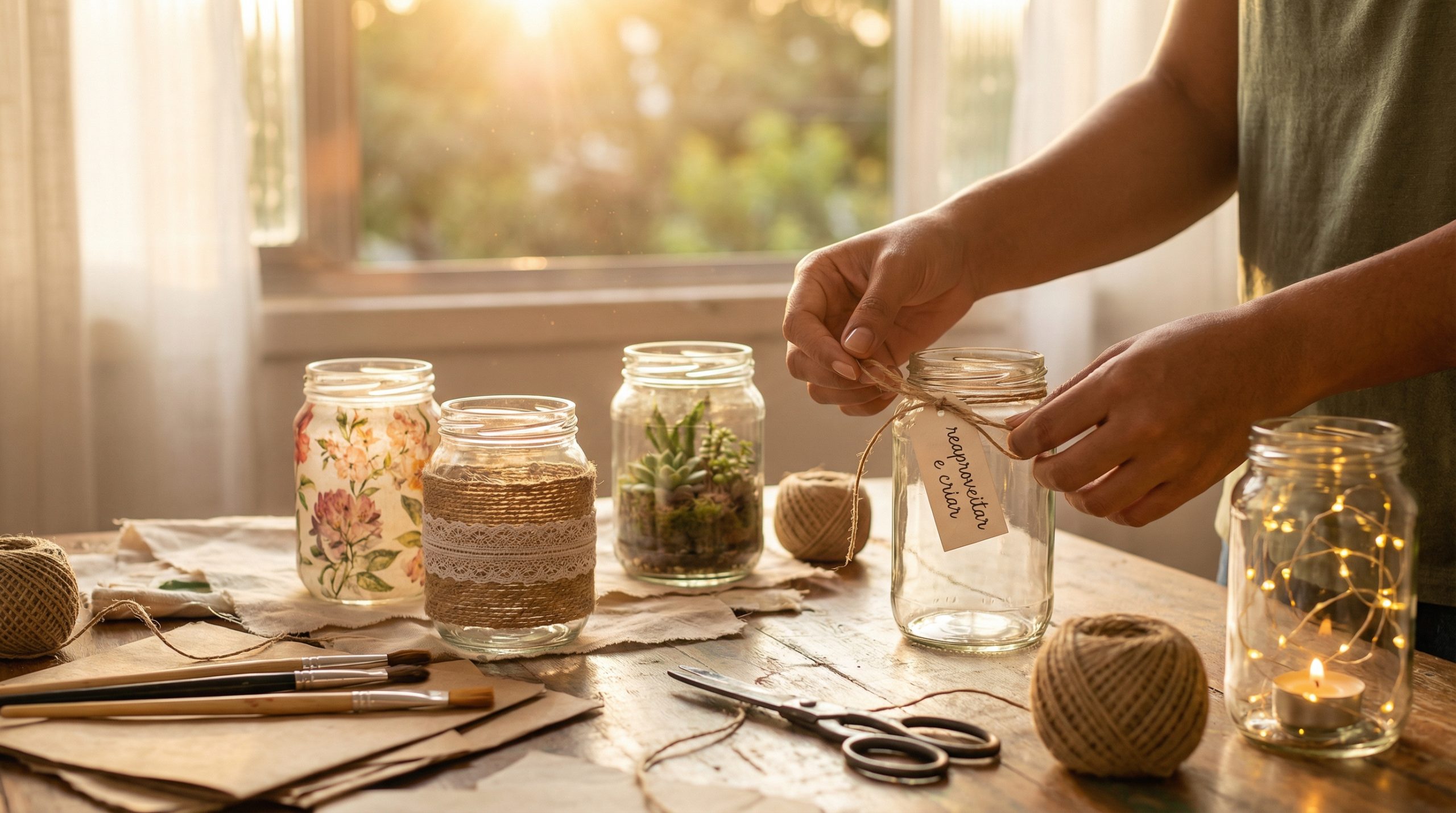 Resgate potes de vidro: inove com Reaproveitar e Criar